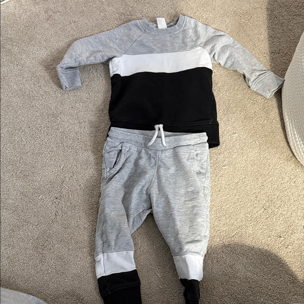 H&M Kids' Black and Gray Jogger Set